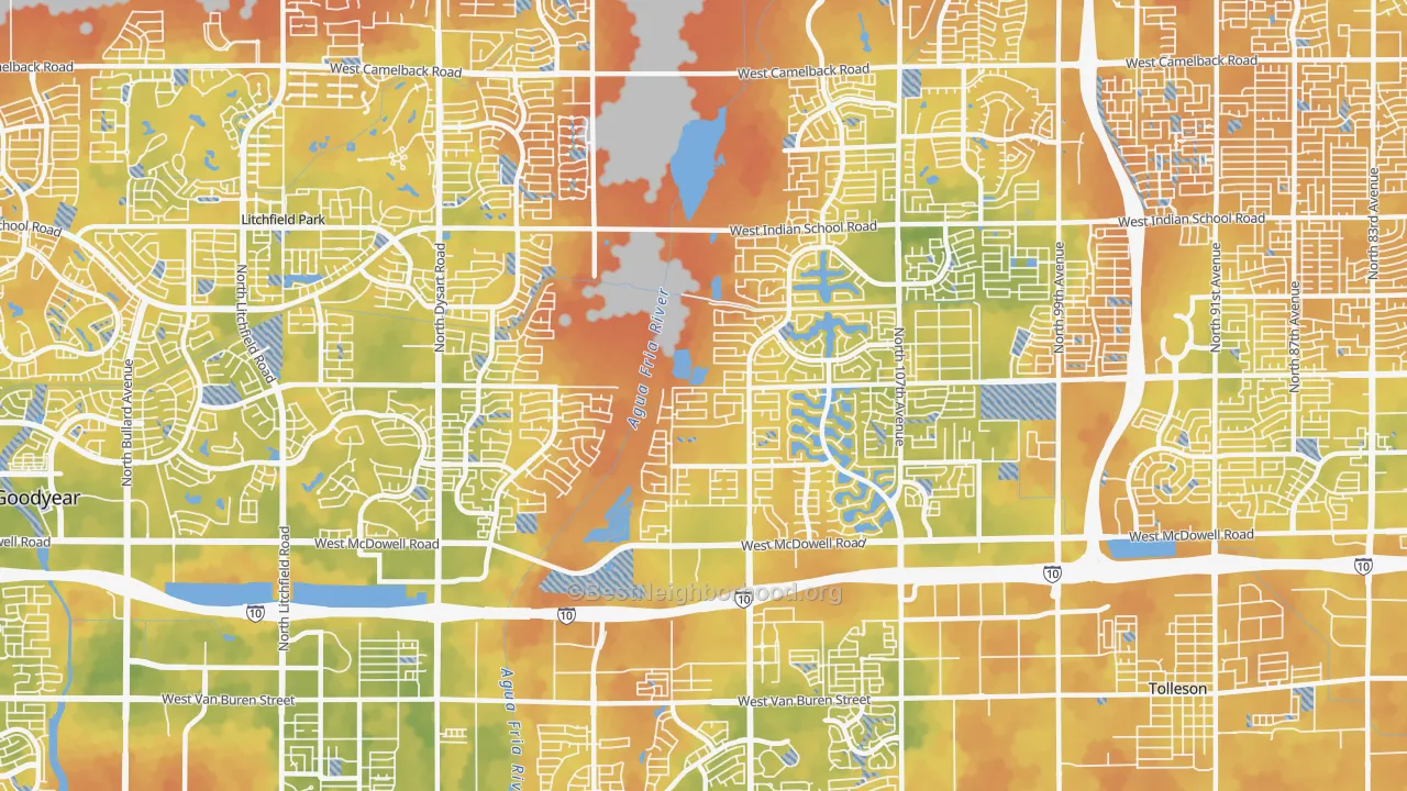 Bike Grade map of 85392, AZ
