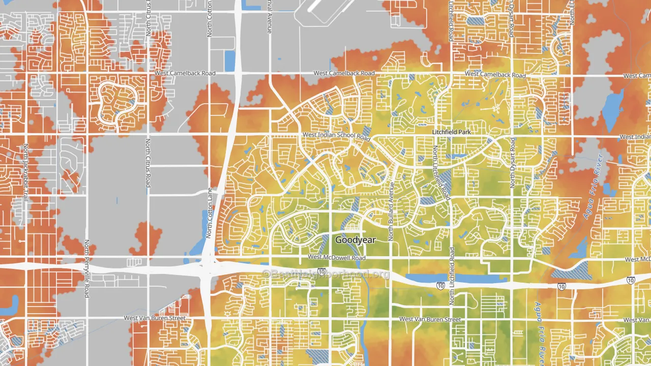 Bike Grade map of 85395, AZ