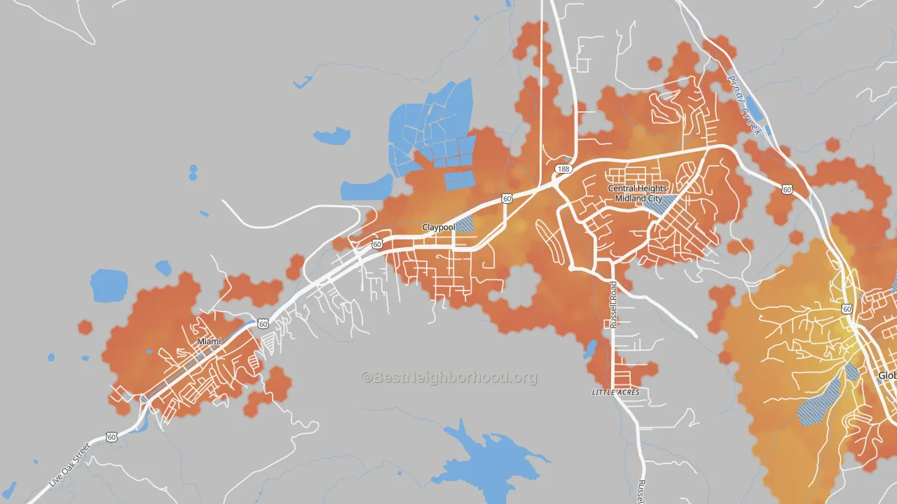 Bike Grade map of 85532, AZ
