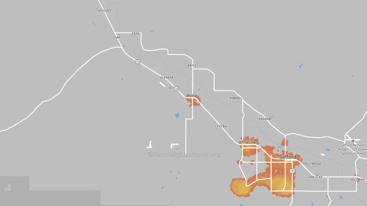 Bike Grade map of 85543, AZ