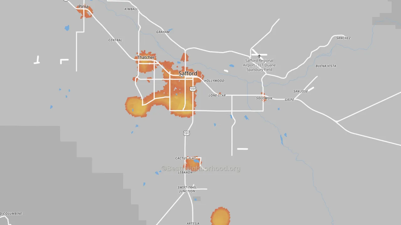 Bike Grade map of 85546, AZ