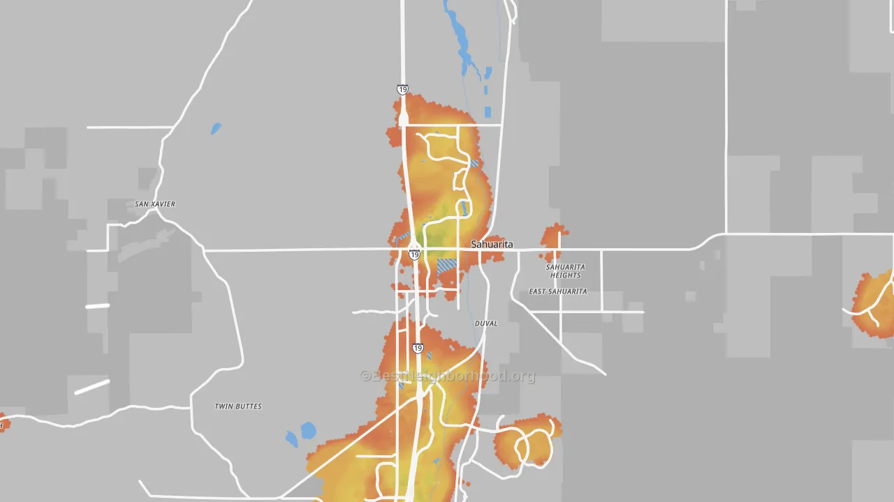 Bike Grade map of 85629, AZ
