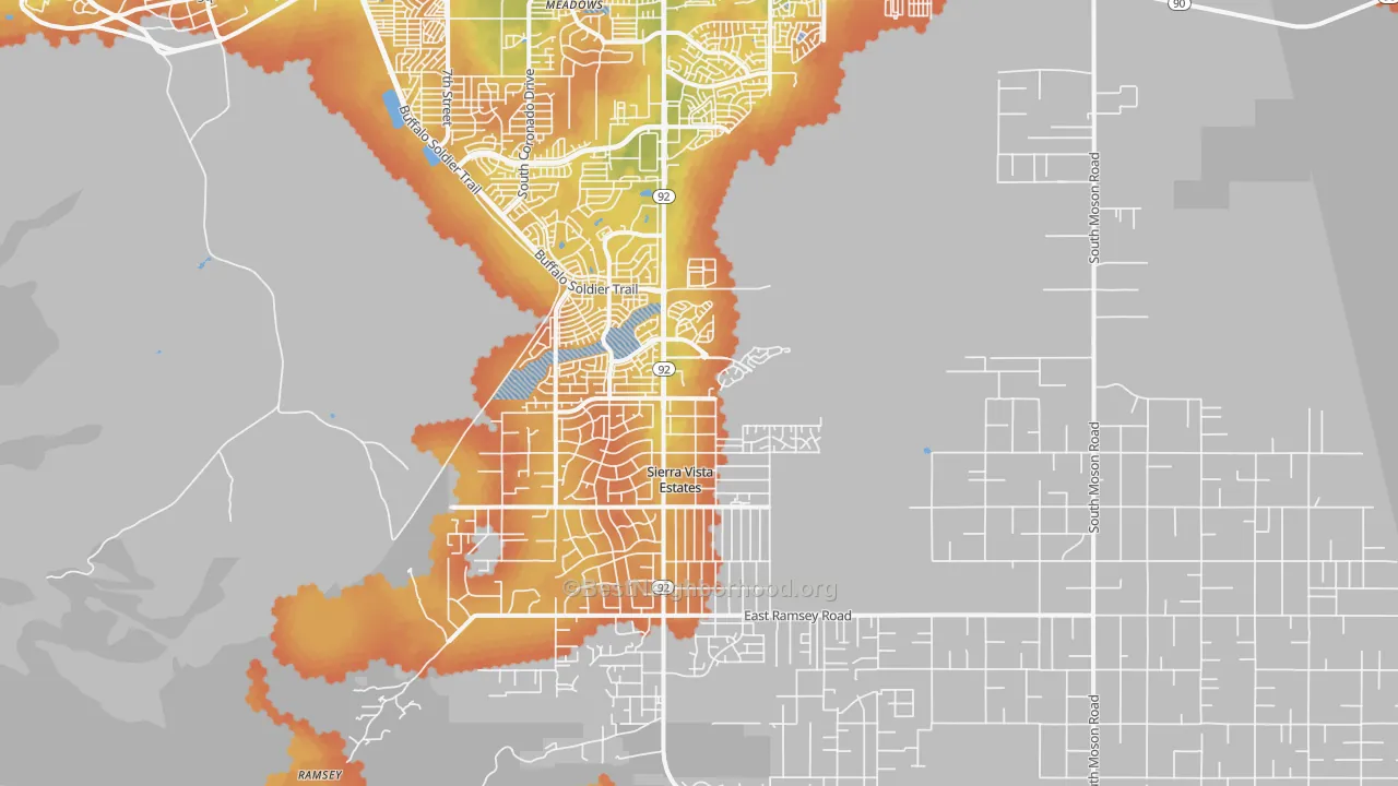 Bike Grade map of 85650, AZ