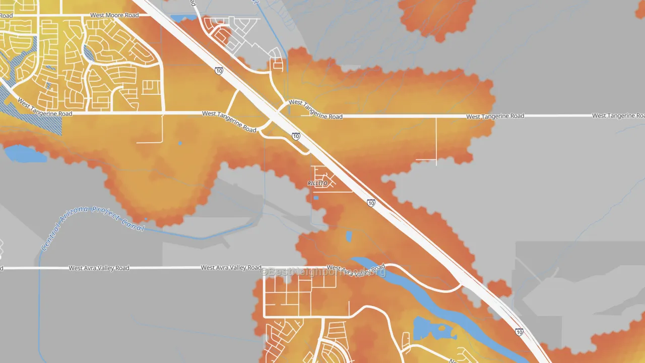 Bike Grade map of 85654, AZ