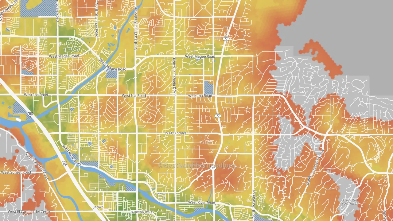 Bike Grade map of 85704, AZ