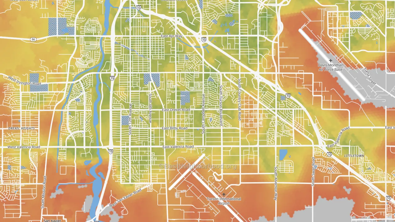 Bike Grade map of 85706, AZ