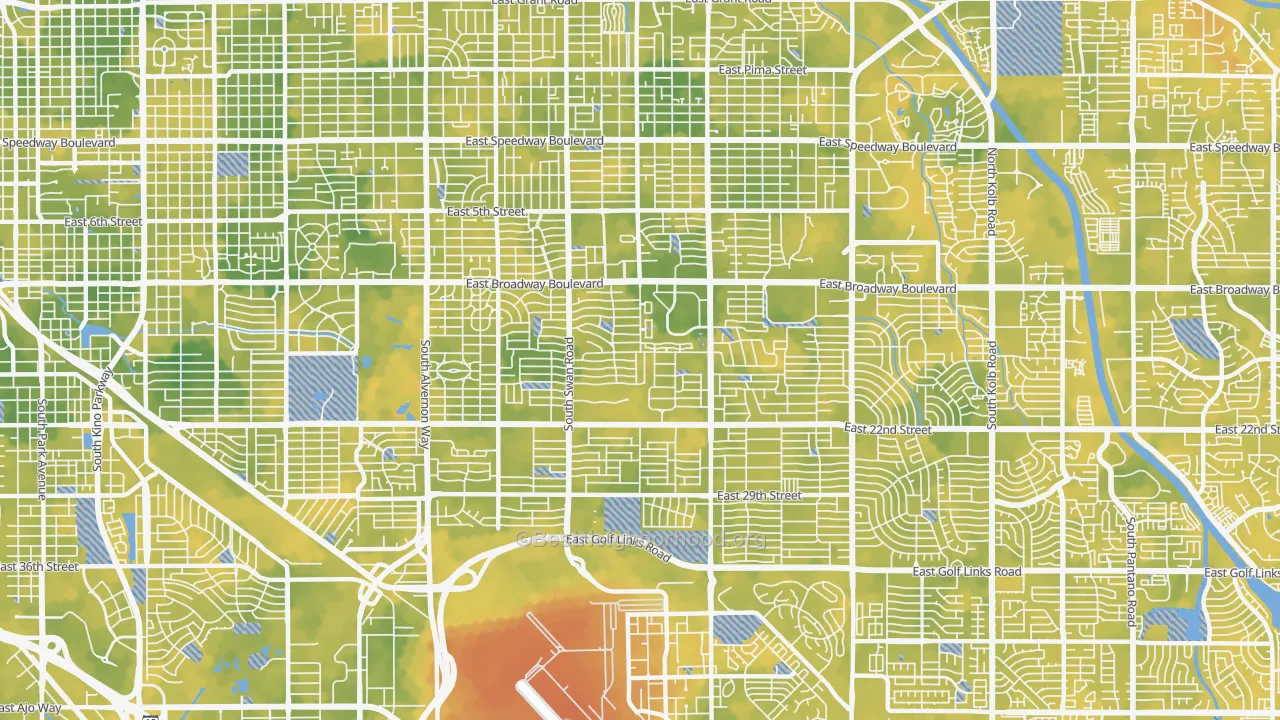 Bike Grade map of 85711, AZ