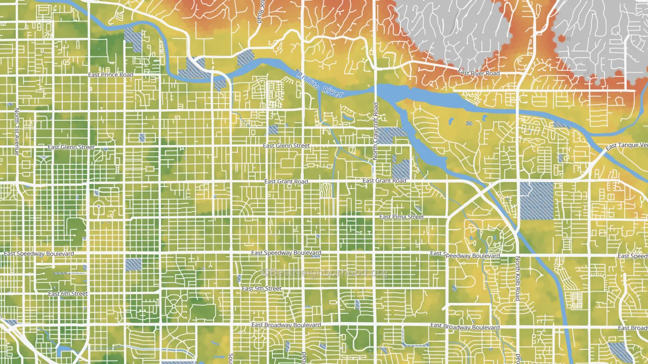 Bike Grade map of 85712, AZ