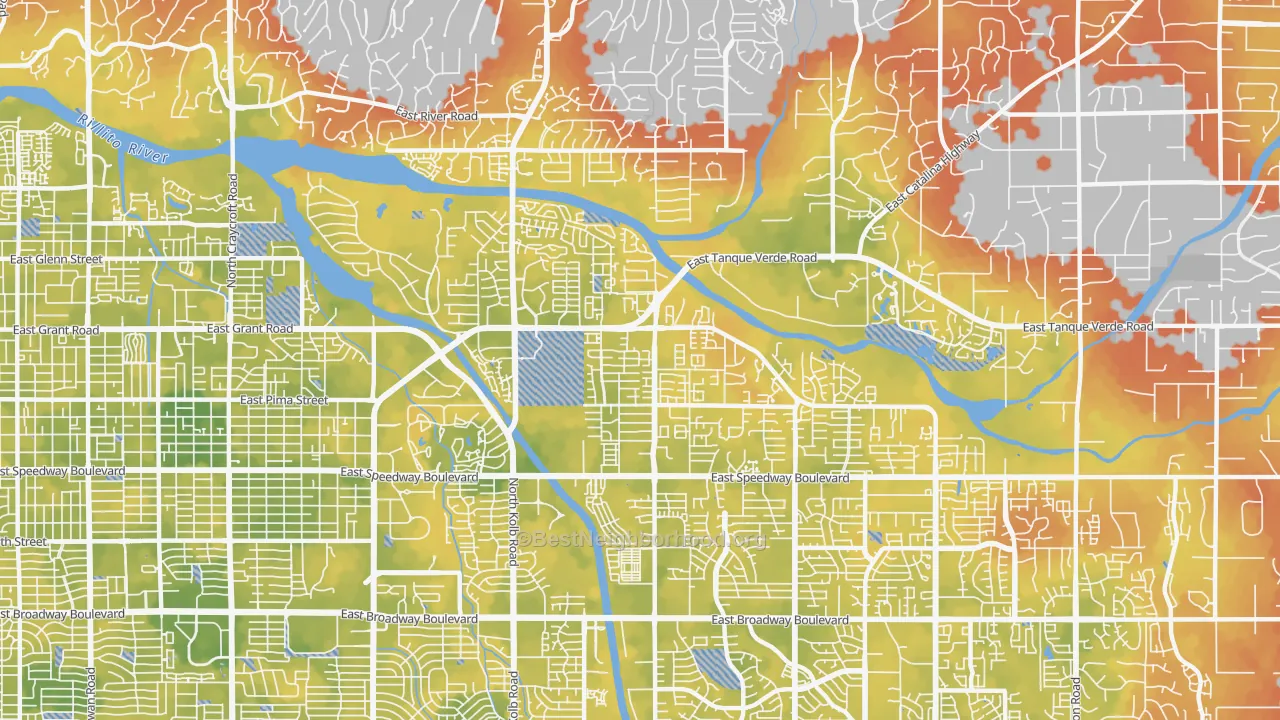 Bike Grade map of 85715, AZ