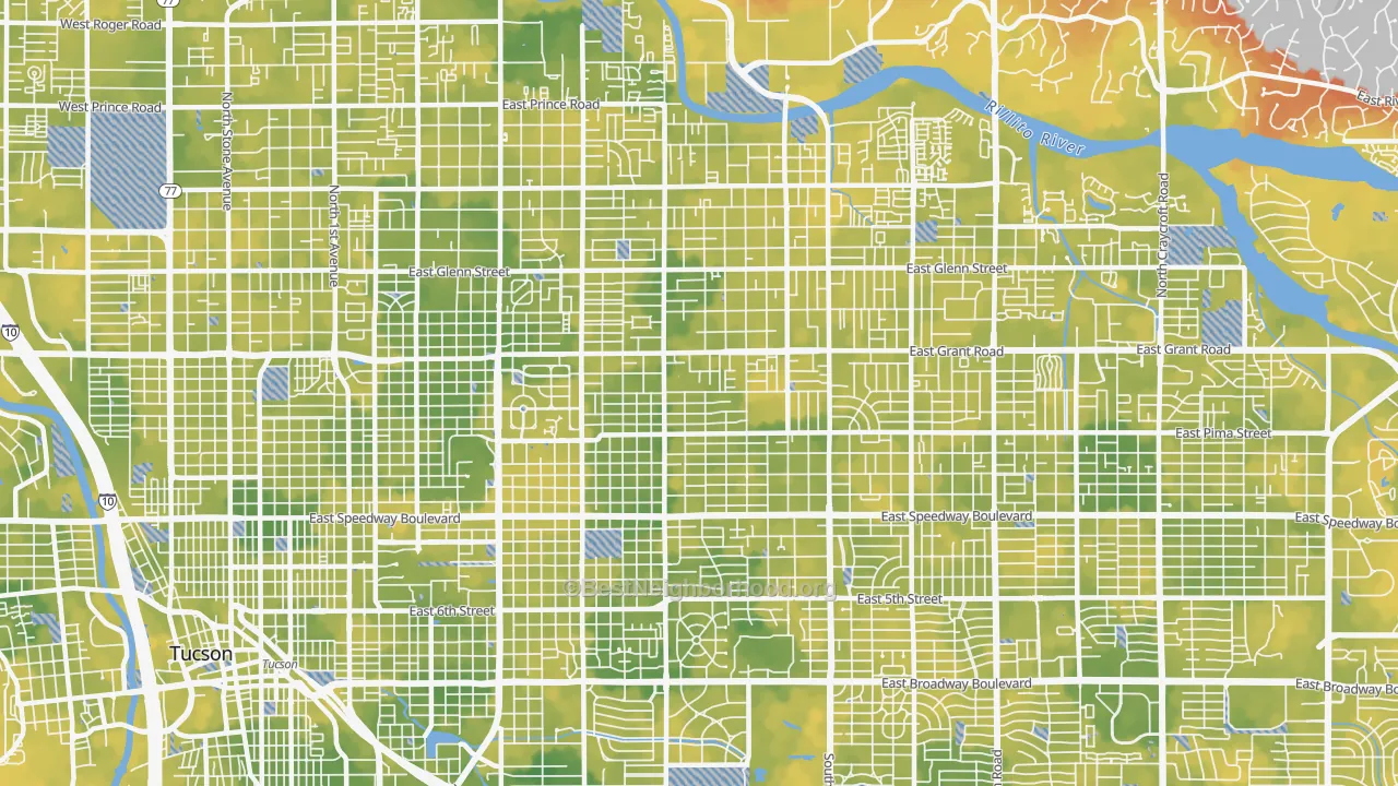 Bike Grade map of 85716, AZ