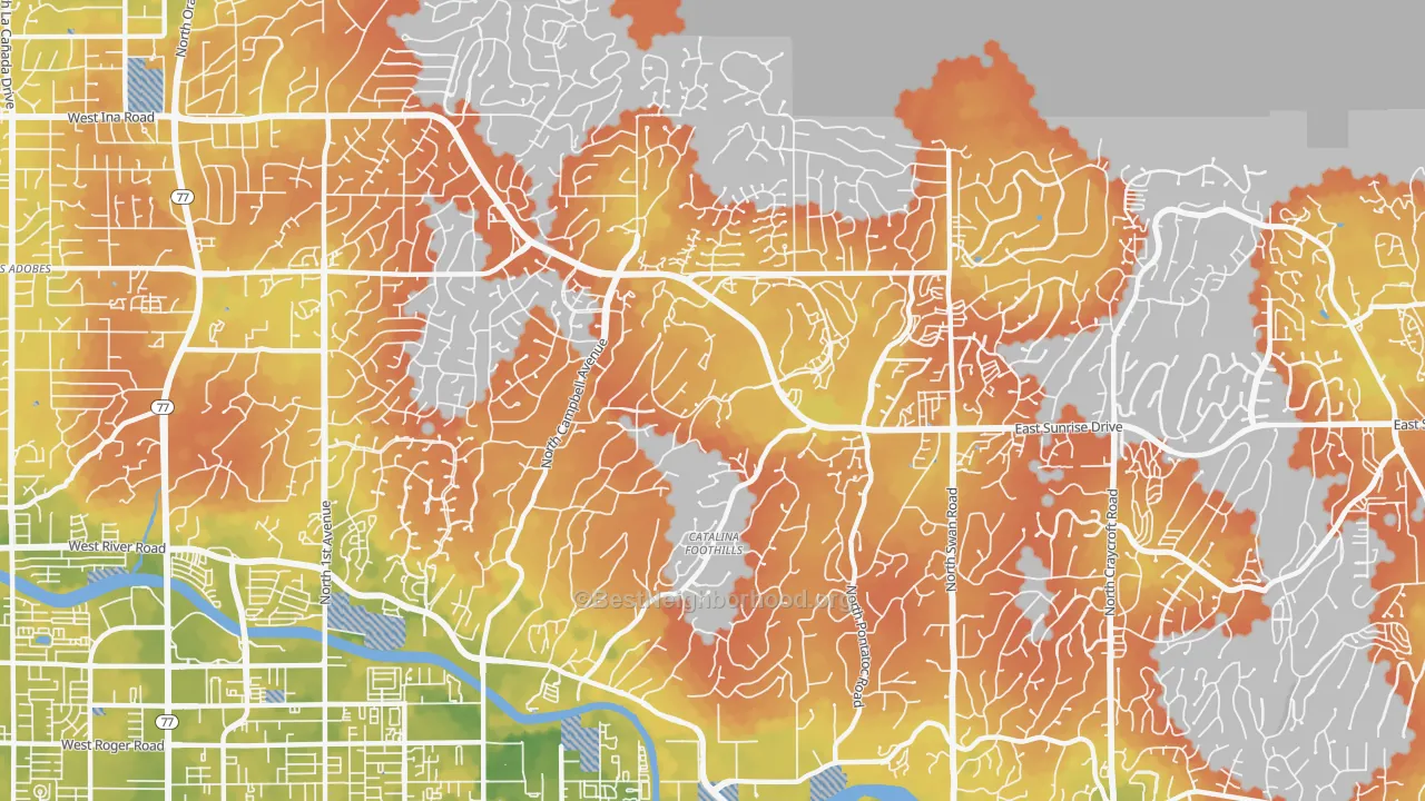 Bike Grade map of 85718, AZ