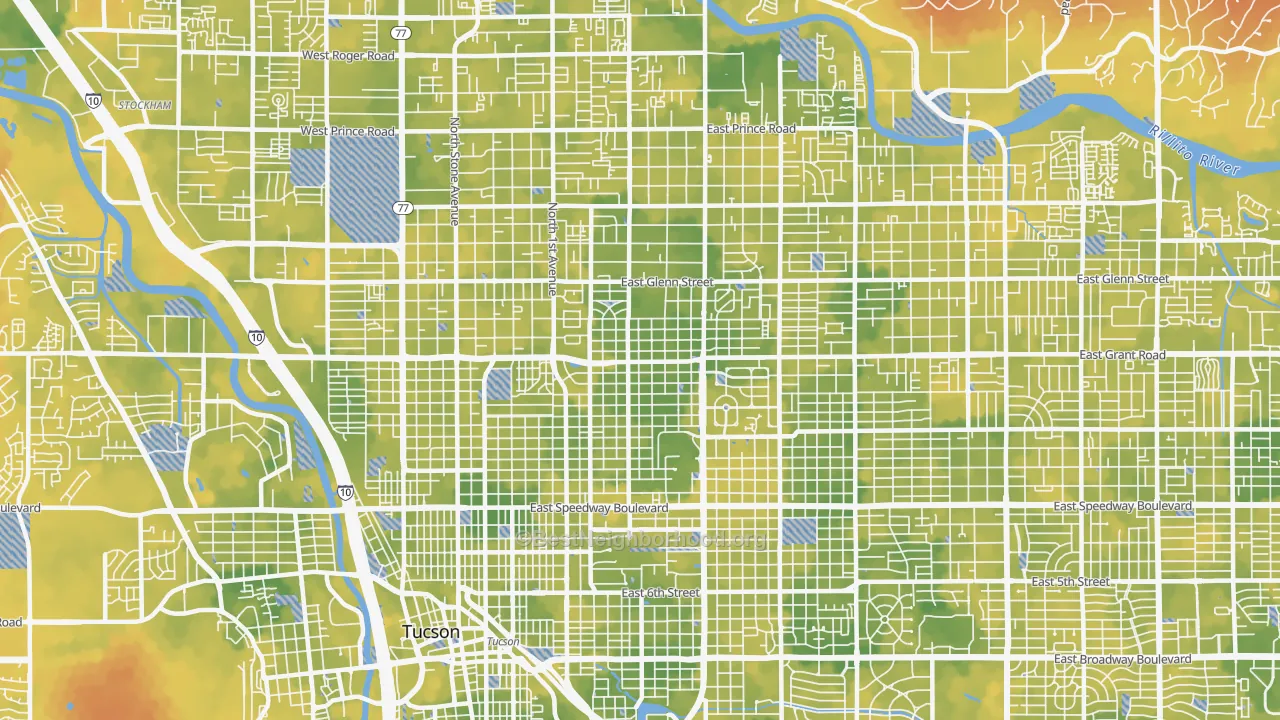 Bike Grade map of 85719, AZ