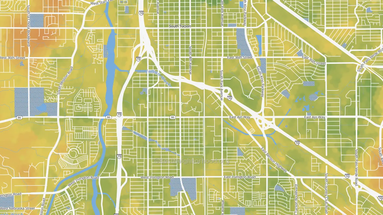 Bike Grade map of 85723, AZ