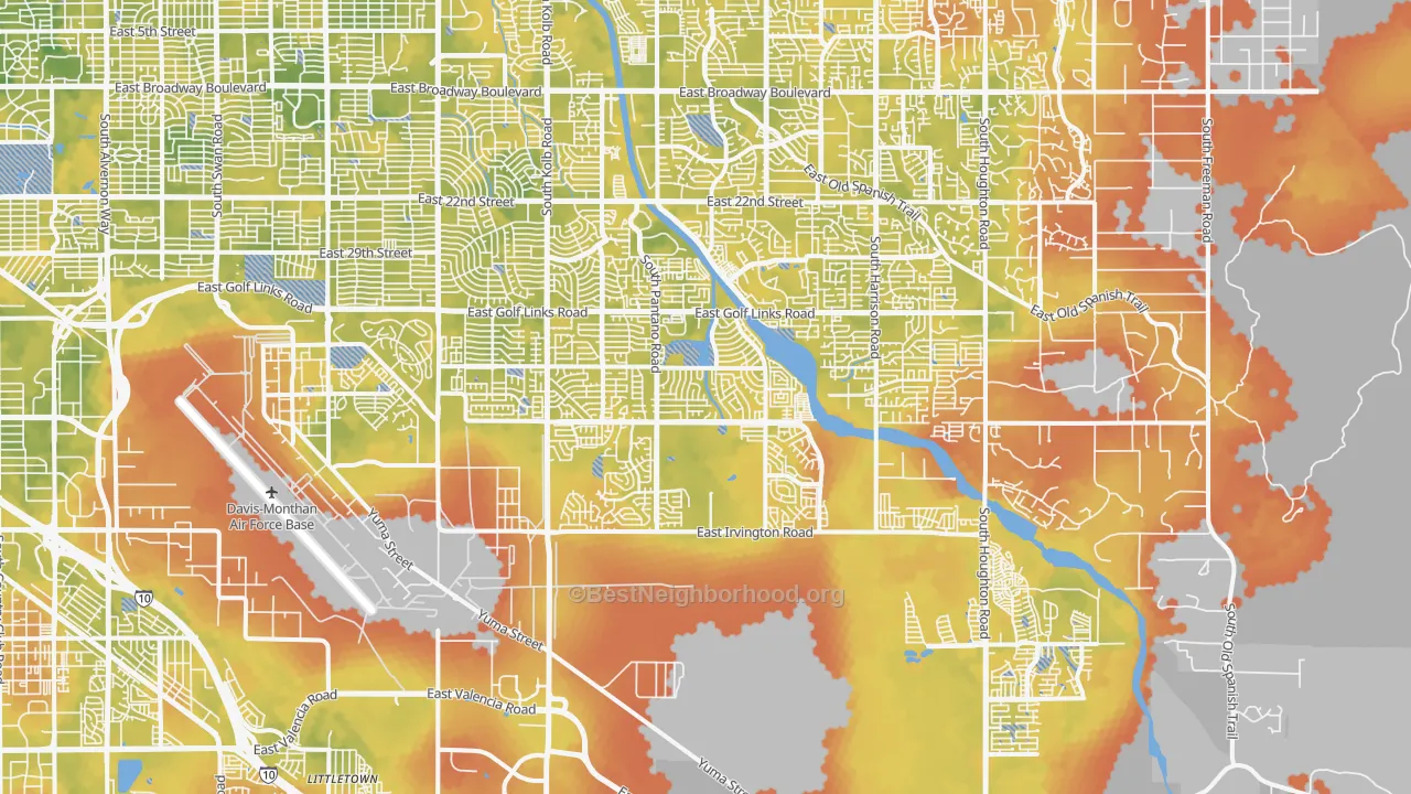 Bike Grade map of 85730, AZ