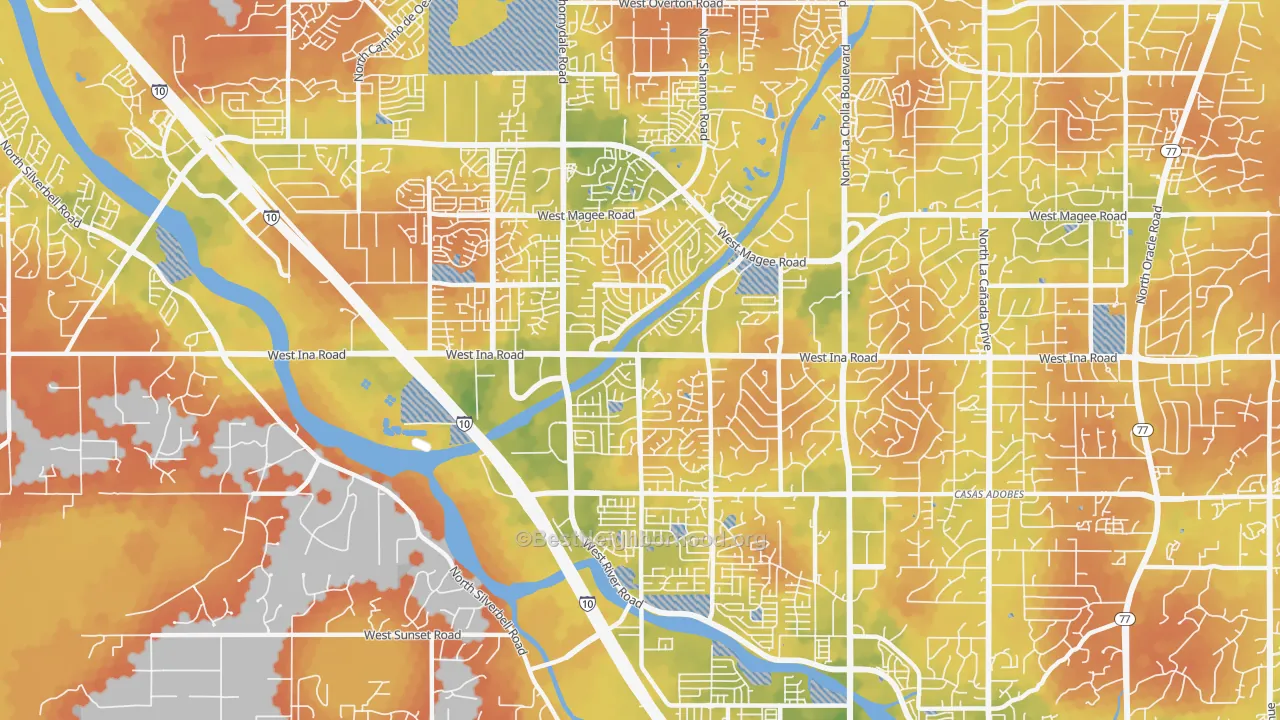 Bike Grade map of 85741, AZ