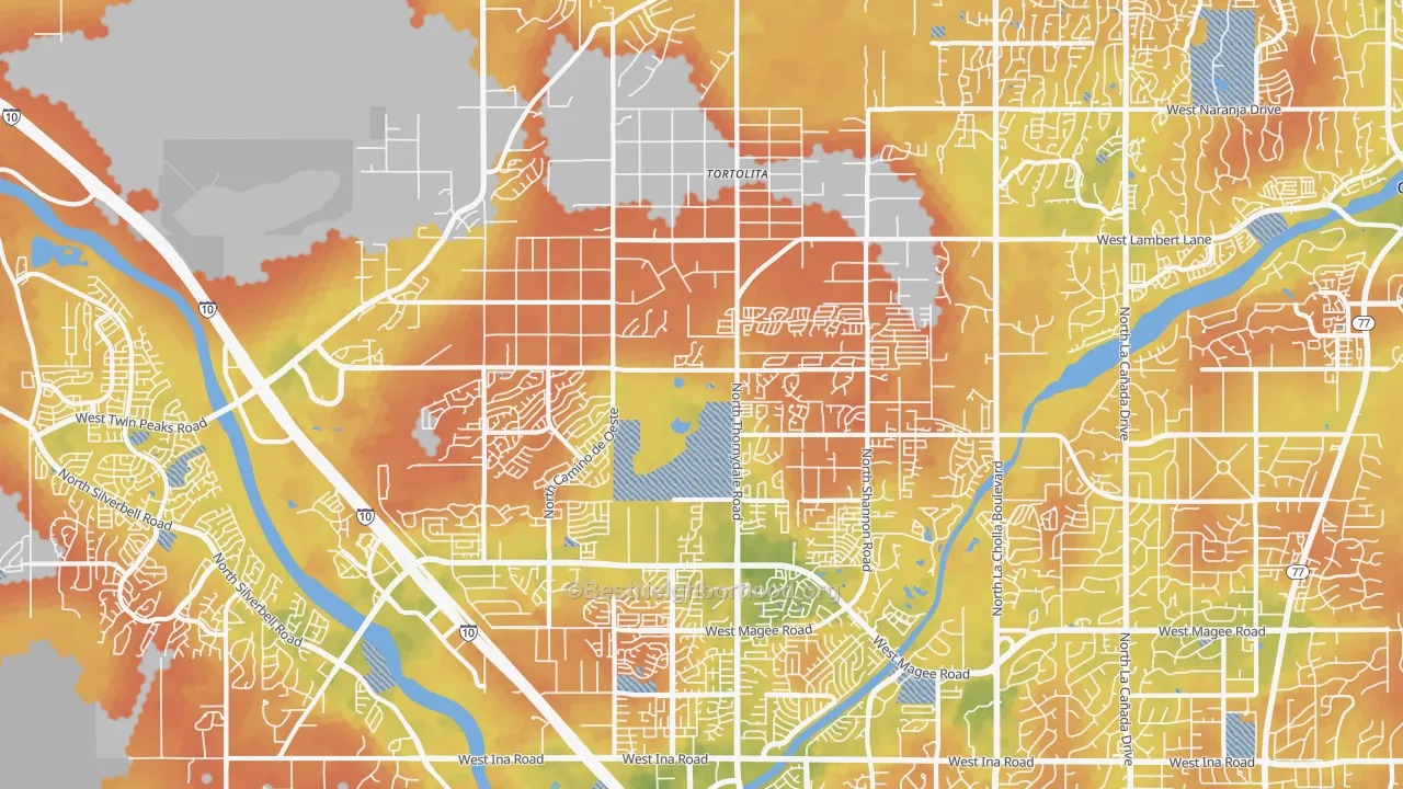 Bike Grade map of 85742, AZ