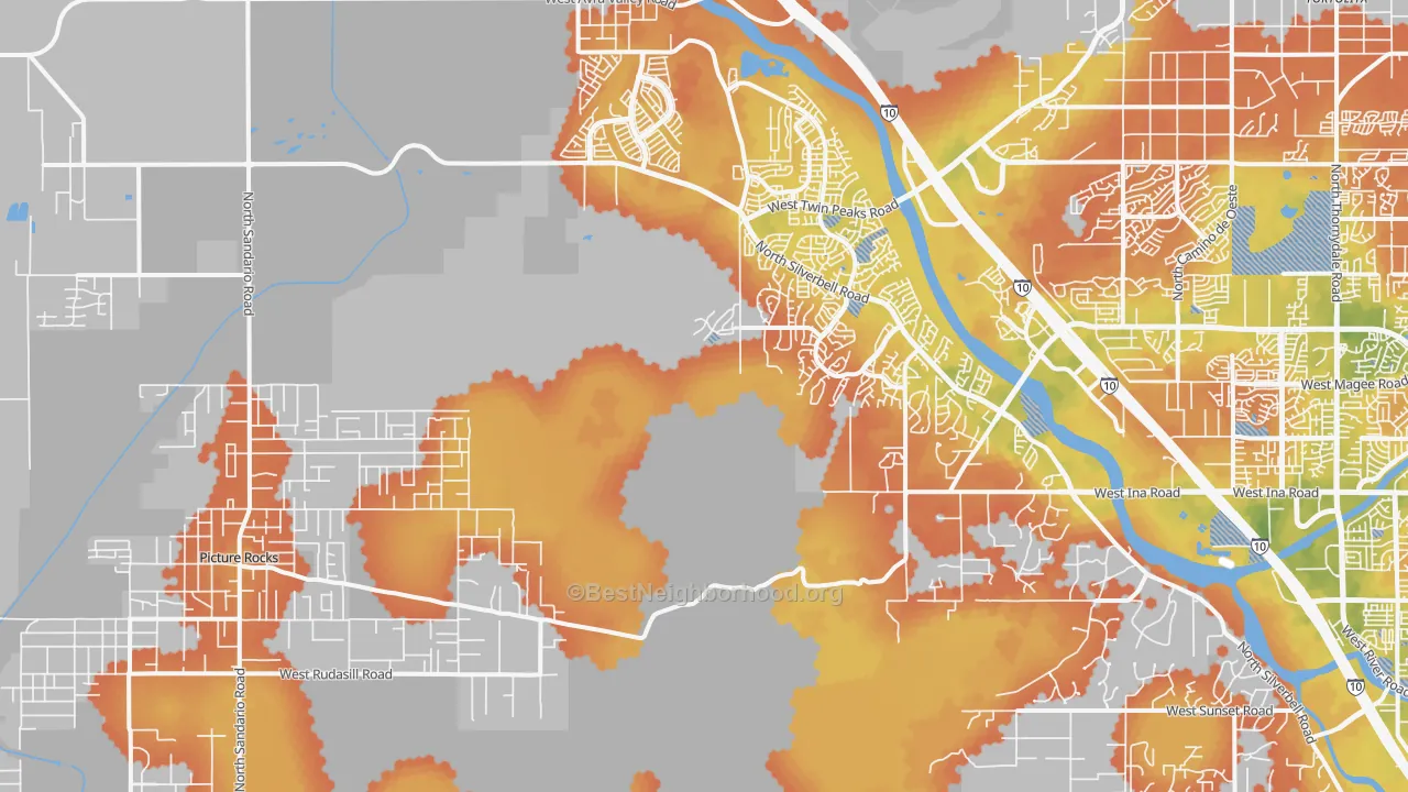 Bike Grade map of 85743, AZ