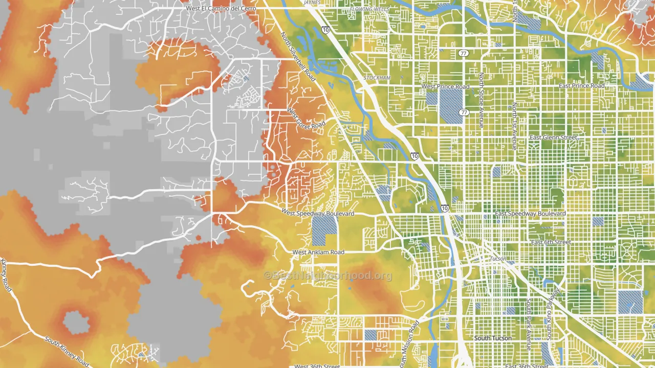 Bike Grade map of 85745, AZ