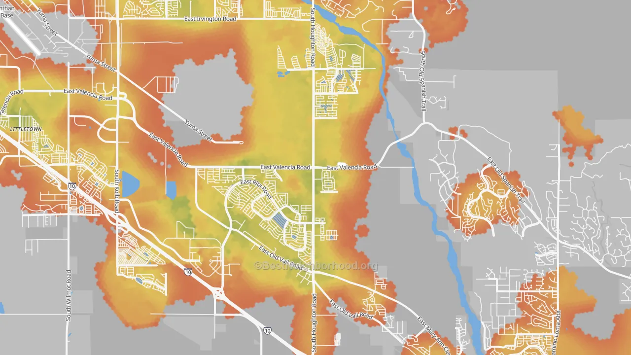 Bike Grade map of 85747, AZ