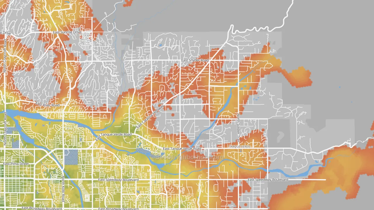 Bike Grade map of 85749, AZ