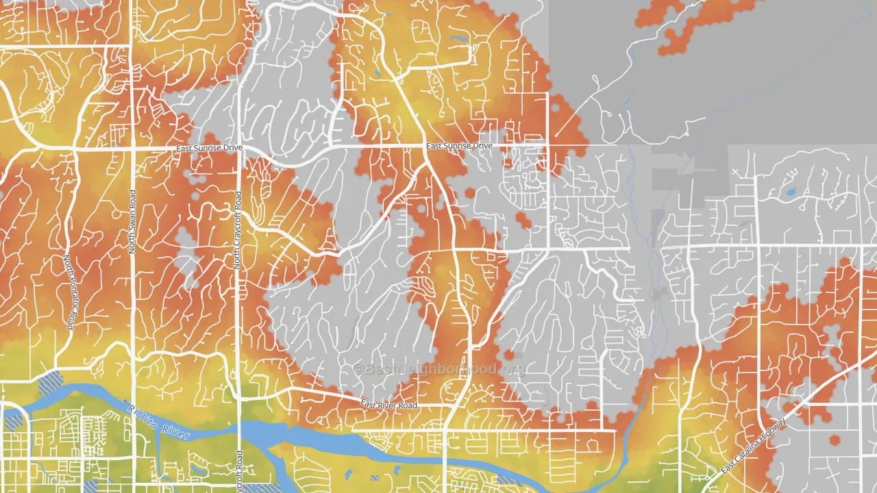 Bike Grade map of 85750, AZ