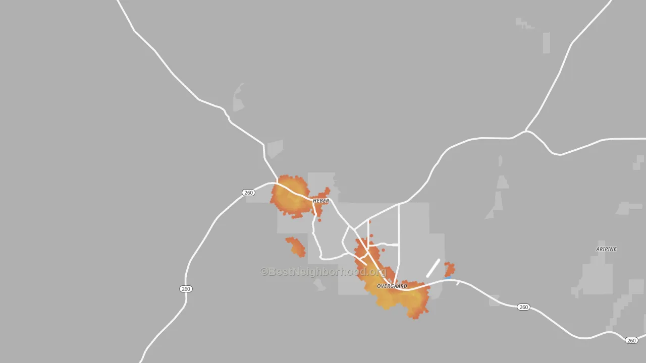Bike Grade map of 85928, AZ