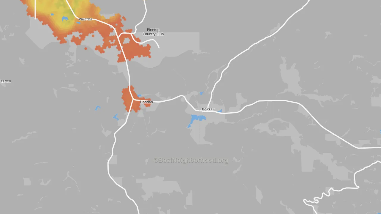 Bike Grade map of 85930, AZ