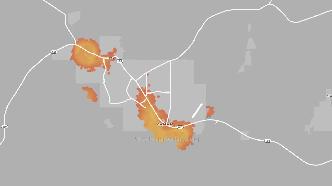 Bike Grade map of 85933, AZ