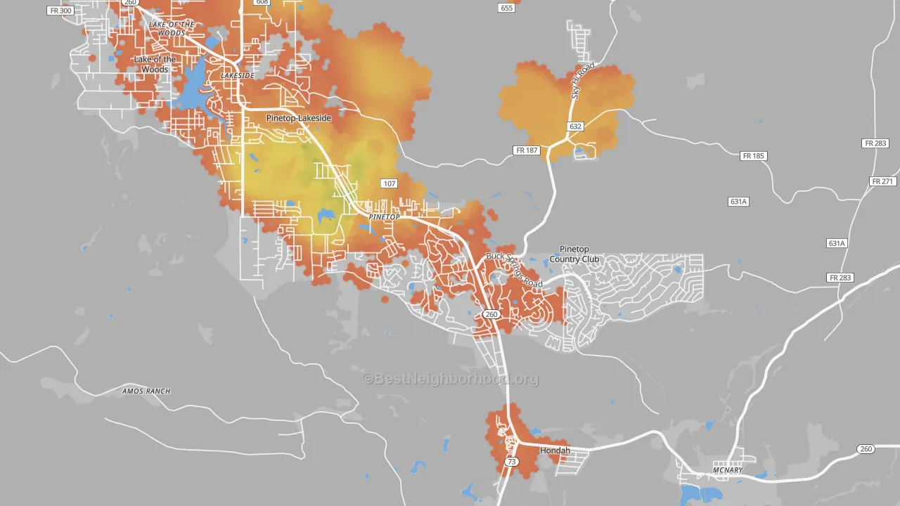 Bike Grade map of 85935, AZ