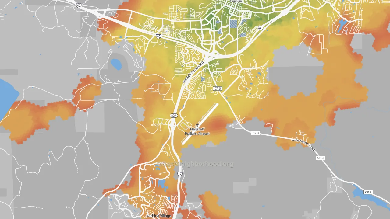 Bike Grade map of 86005, AZ