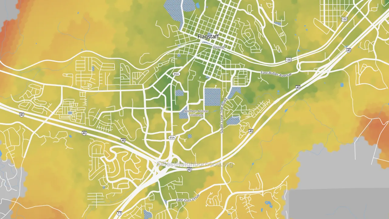 Bike Grade map of 86011, AZ