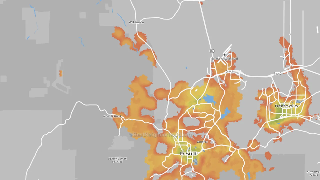 Bike Grade map of 86305, AZ