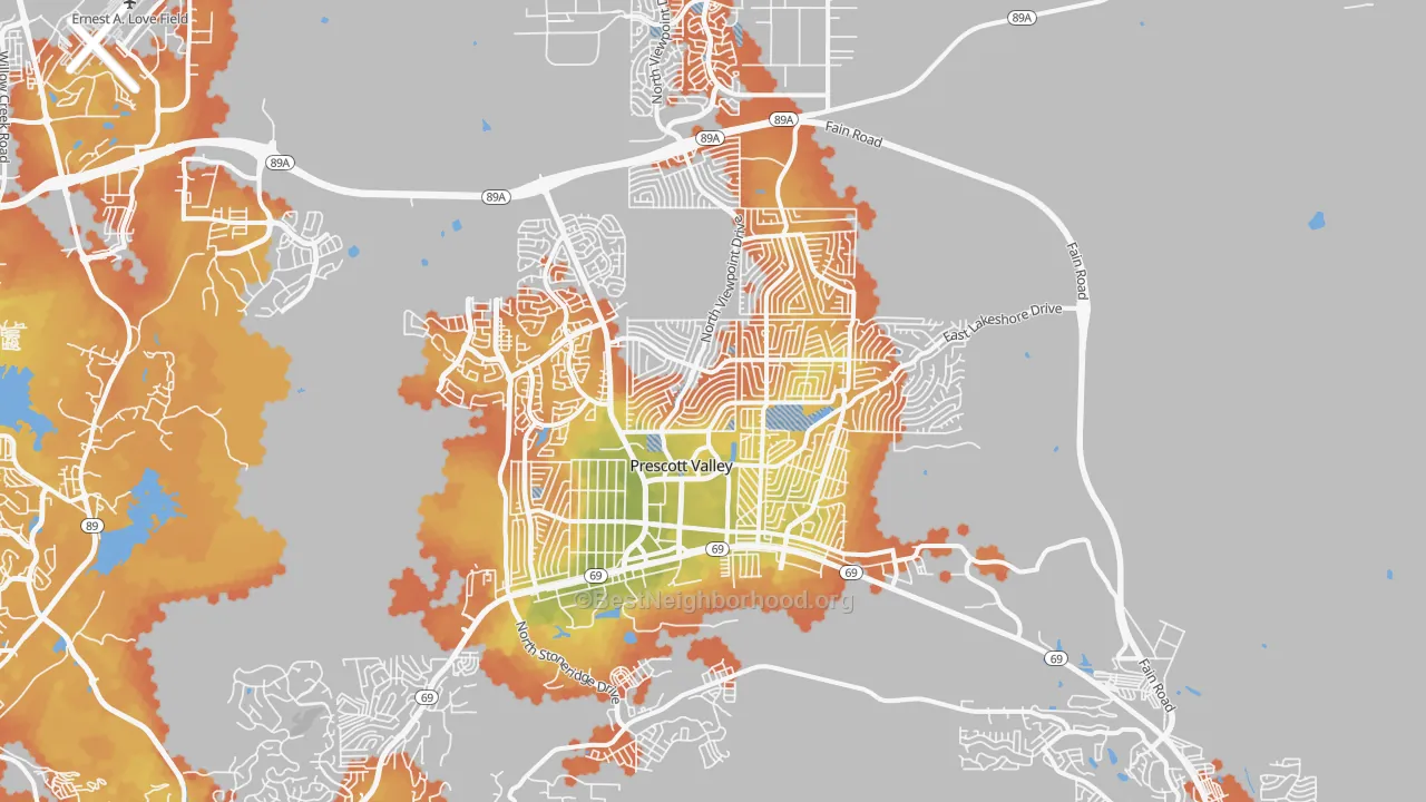 Bike Grade map of 86314, AZ