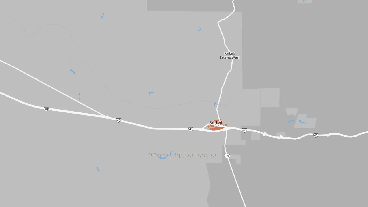 Bike Grade map of 86320, AZ