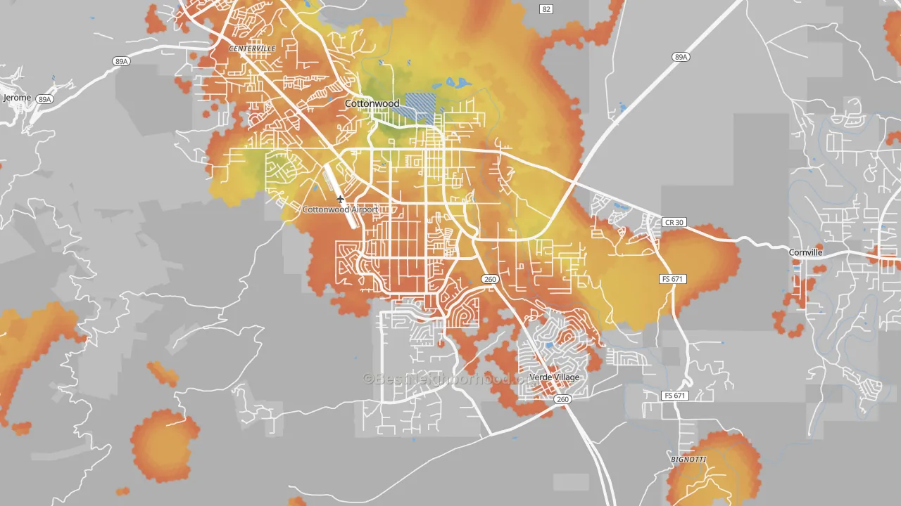 Bike Grade map of 86326, AZ
