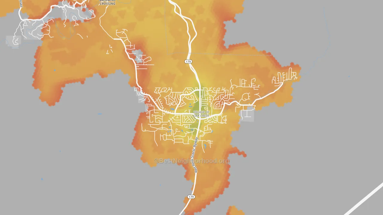 Bike Grade map of 86351, AZ