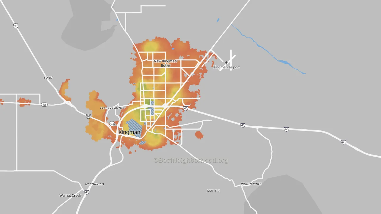 Bike Grade map of 86401, AZ