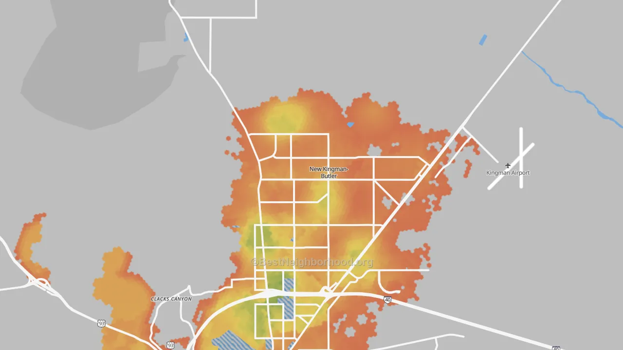 Bike Grade map of 86409, AZ