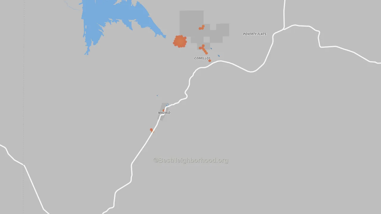 Bike Grade map of 87010, NM