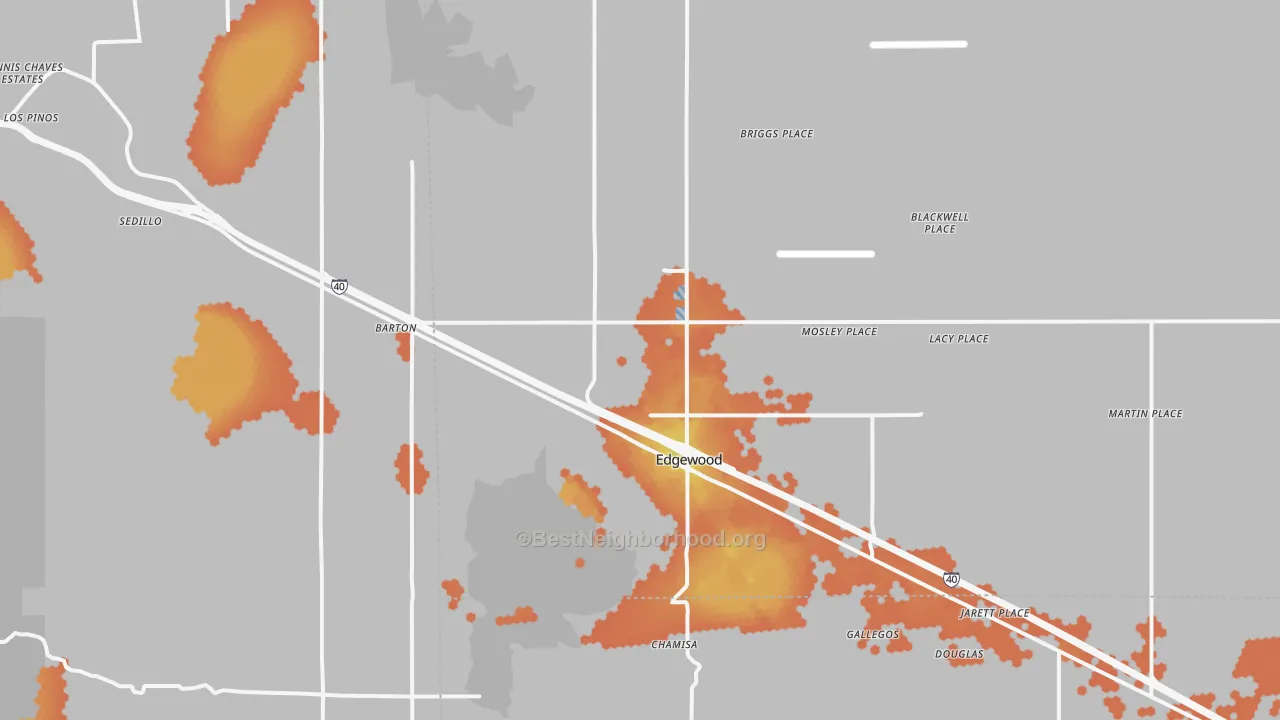 Bike Grade map of 87015, NM
