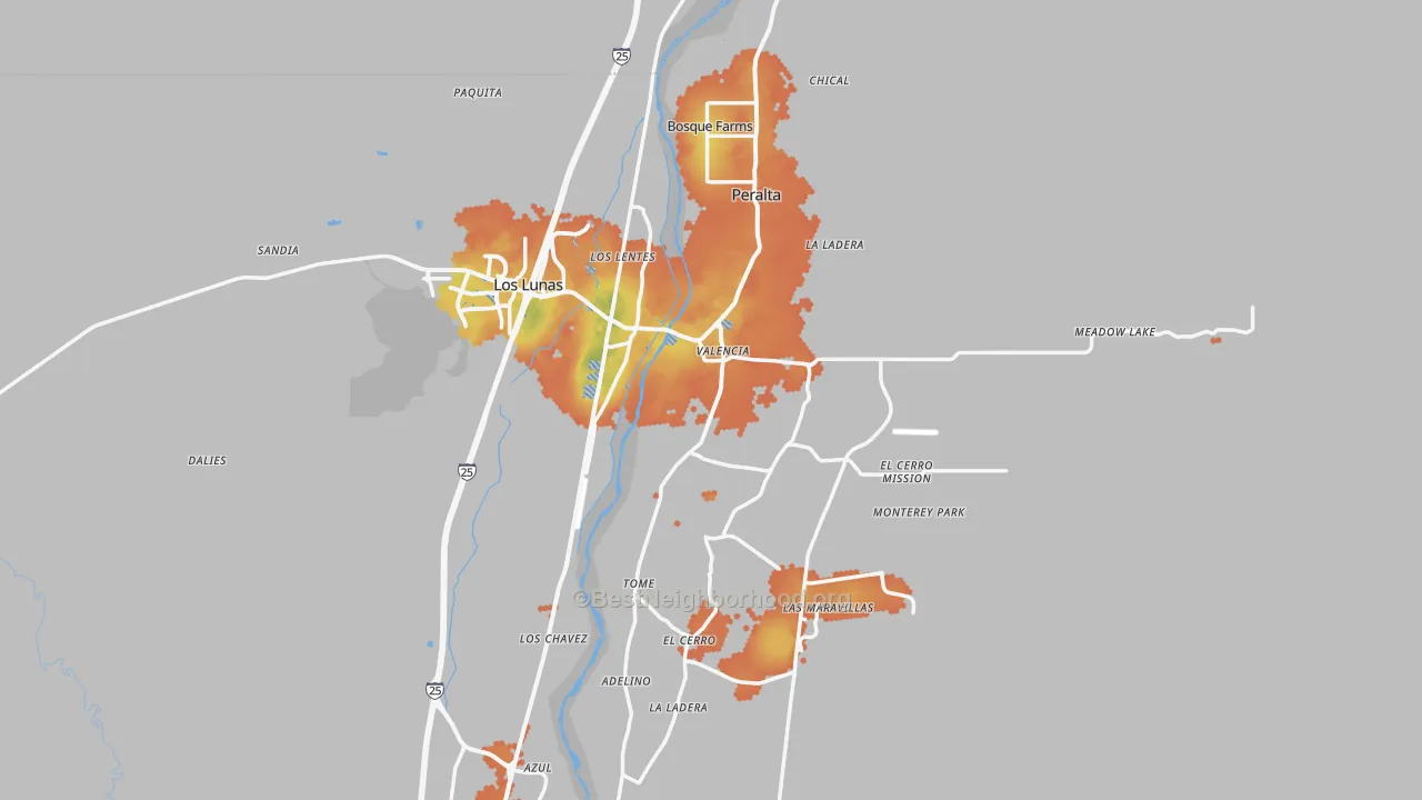 Bike Grade map of 87031, NM