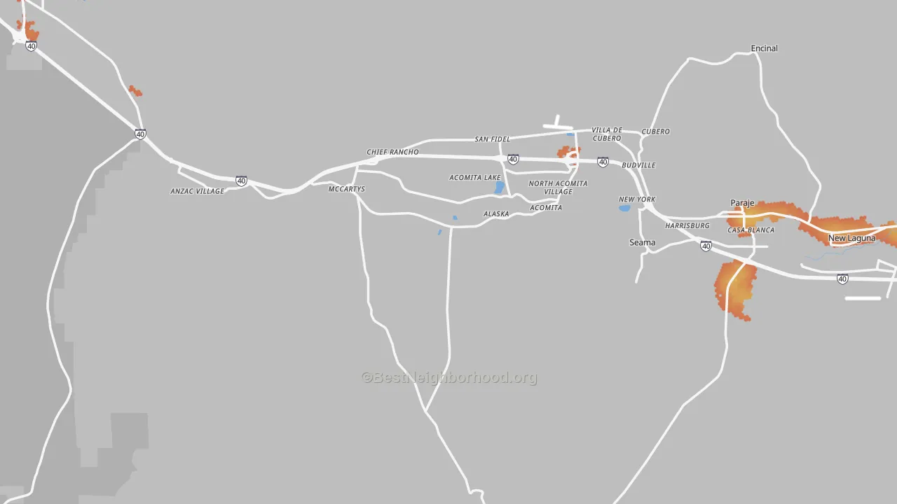 Bike Grade map of 87034, NM