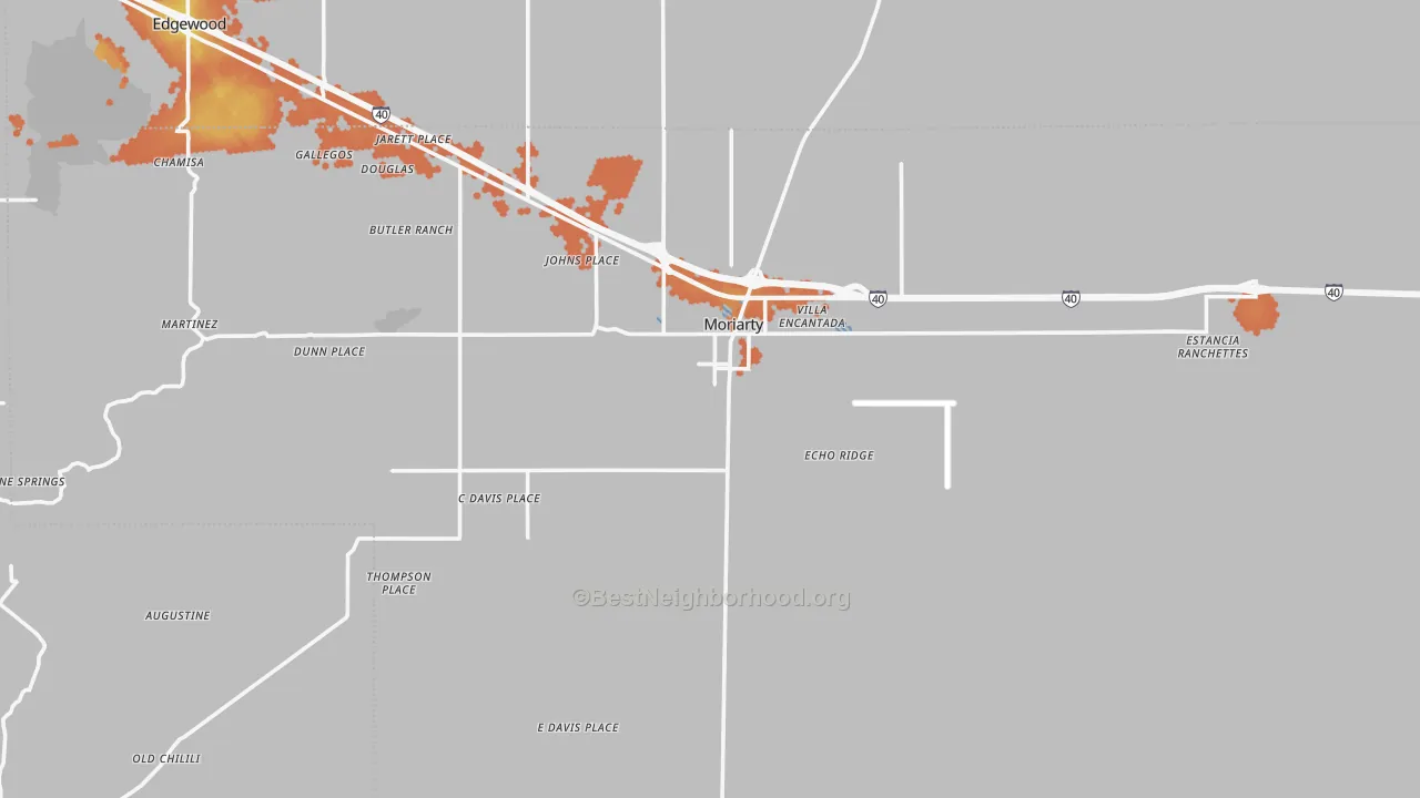 Bike Grade map of 87035, NM