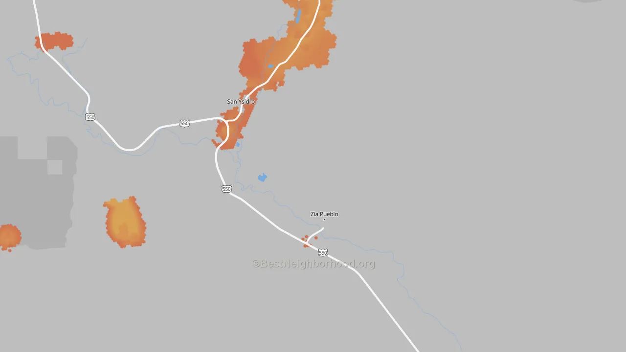 Bike Grade map of 87053, NM
