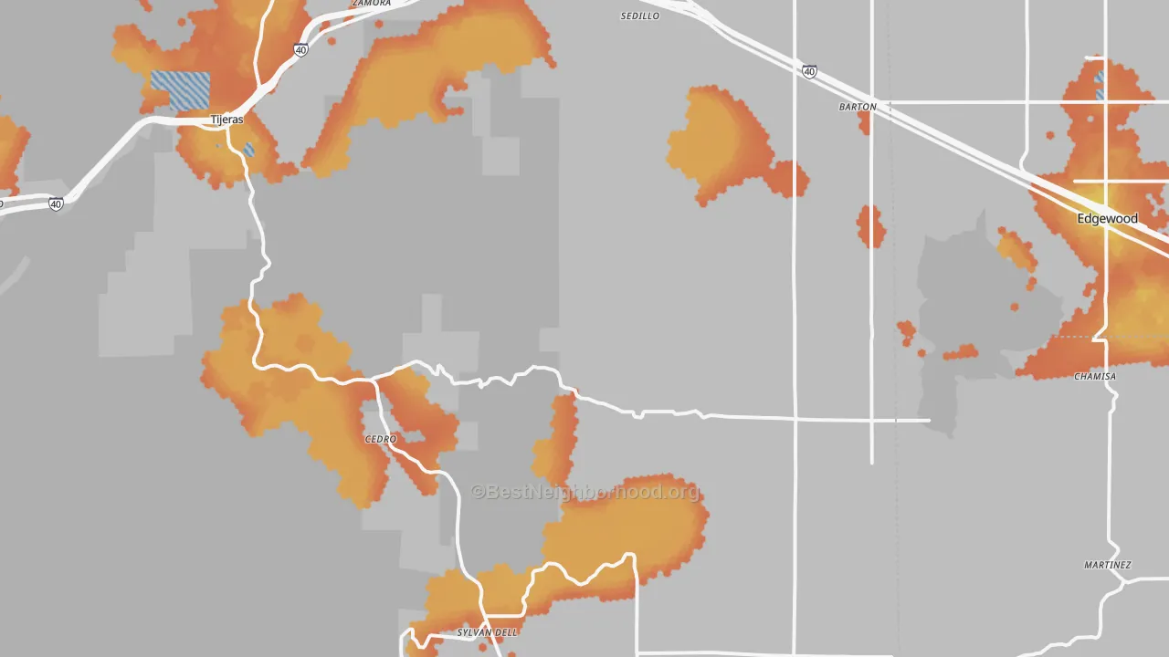 Bike Grade map of 87059, NM