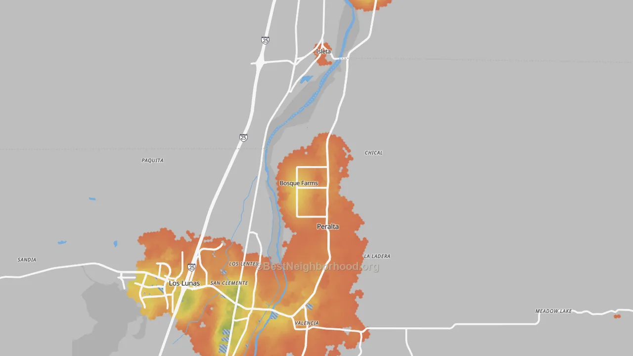 Bike Grade map of 87068, NM
