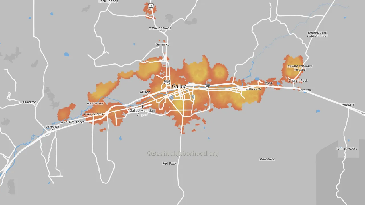 Bike Grade map of 87301, NM