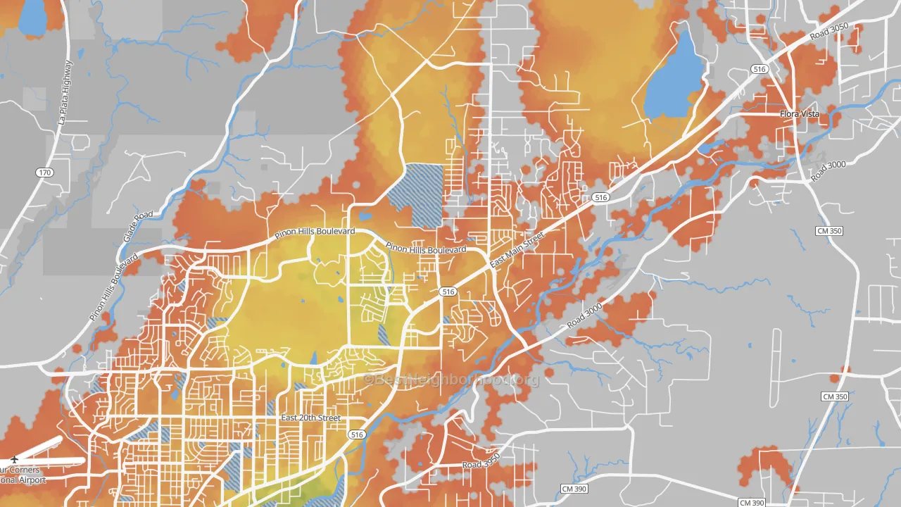 Bike Grade map of 87402, NM