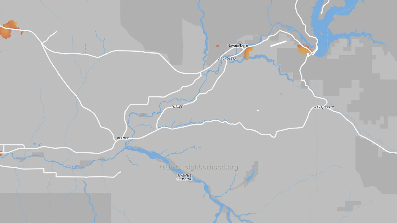 Bike Grade map of 87412, NM