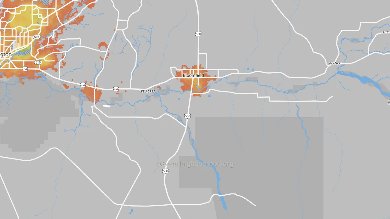 Bike Grade map of 87413, NM